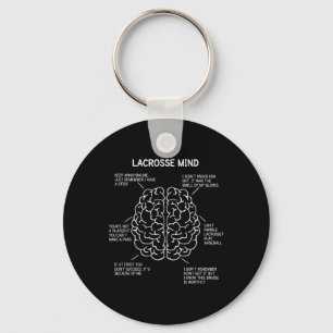 Lacrosse Player Think Sayings Brain Funny Christma Key Ring
