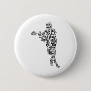 Lacrosse Player Tygraphy  6 Cm Round Badge