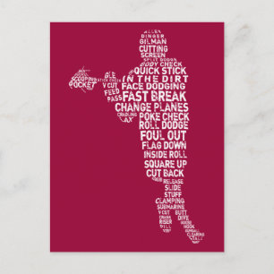 Lacrosse Player Word Art Postcard