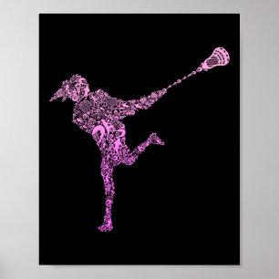 Lacrosse Player Youth Girls Women Kids Poster