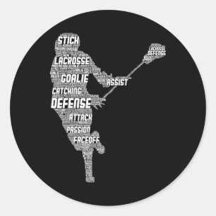 Lacrosse Player Youth Kids Men Boys 1 Classic Round Sticker