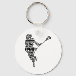 Lacrosse Player Youth Kids Men Boys Key Ring