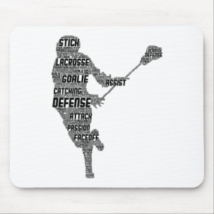 Lacrosse Player Youth Kids Men Boys Mouse Pad