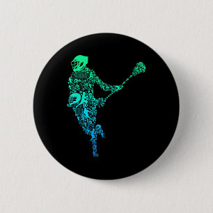 Lacrosse Player Youth Men Boys Kids 6 Cm Round Badge