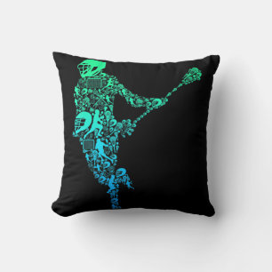 Lacrosse Player Youth Men Boys Kids  Cushion