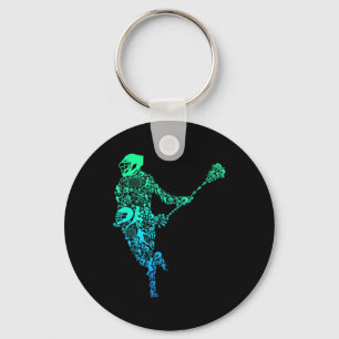 Lacrosse Player Youth Men Boys Kids Key Ring