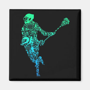 Lacrosse Player Youth Men Boys Kids Magnet