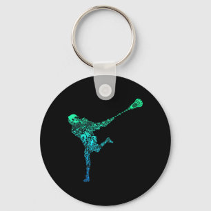 Lacrosse Player Youth Men Kids Boys  Key Ring
