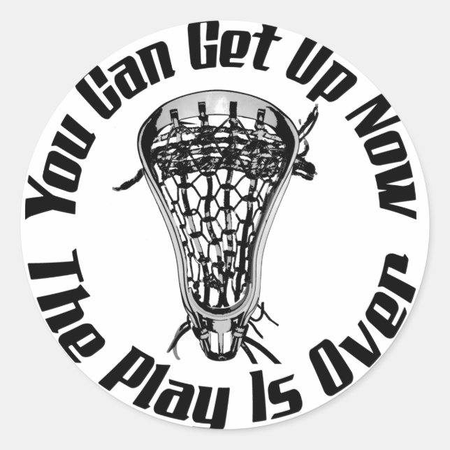 Lacrosse Plays Over Classic Round Sticker (Front)
