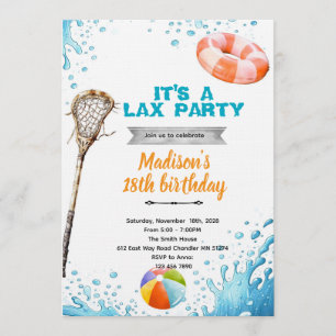 Lacrosse pool party invitation