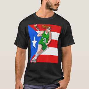 Lacrosse Puerto Rico Flag Vintage Retro Boricua Pl T-Shirt