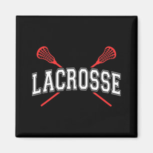 Lacrosse  Red Crossed Sticks  for youth or adult Magnet