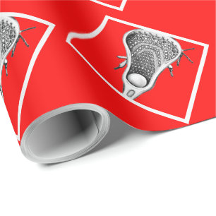 Lacrosse Red Gift Wrapping Paper