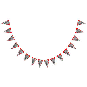 Lacrosse Red Sports Bunting Flags