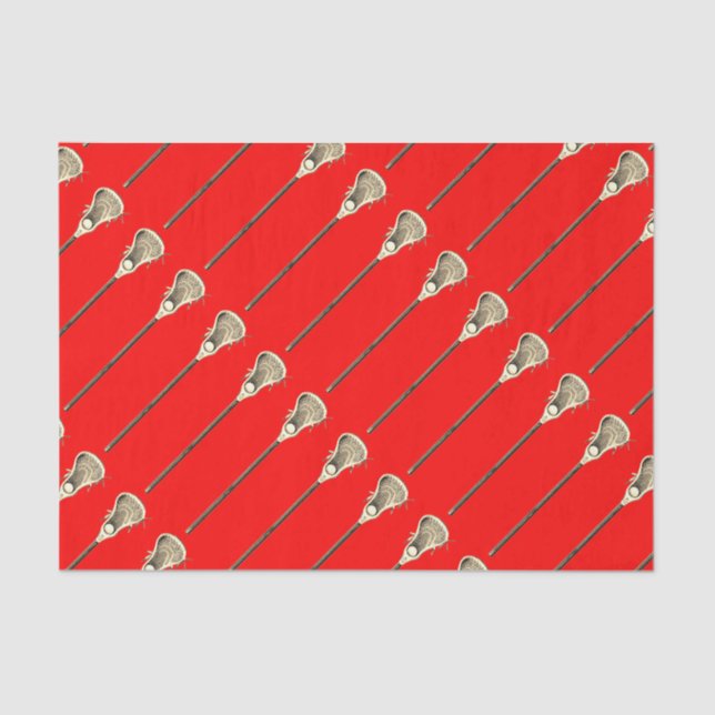 Lacrosse Red Sports Tissue Paper (Front)
