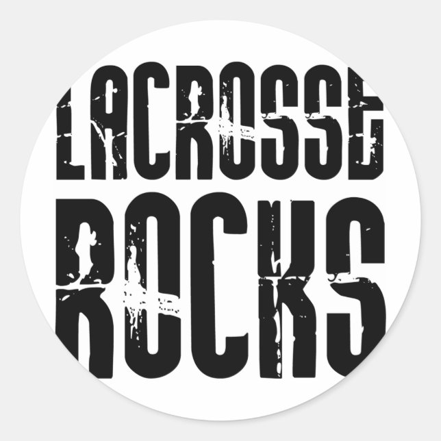 Lacrosse Rocks Classic Round Sticker (Front)