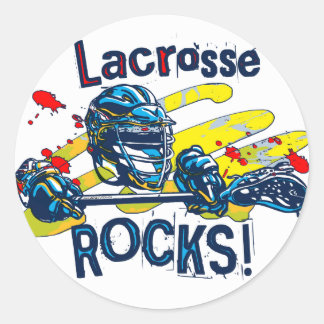 Lacrosse Rocks LaX Gear Classic Round Sticker