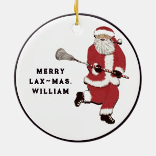 Lacrosse Santa Ceramic Tree Decoration