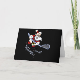 Lacrosse Santa Christmas Cool Lax Sport Ugly X-Mas Card