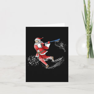 Lacrosse Santa Christmas Cool Lax Sport Ugly X-mas Card
