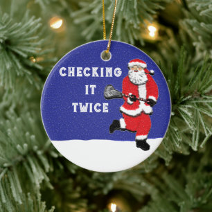 Lacrosse Santa Collectable Ceramic Ornament