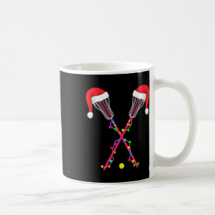 Lacrosse Santa Hat Christmas Lights Funny Sport Xm Coffee Mug