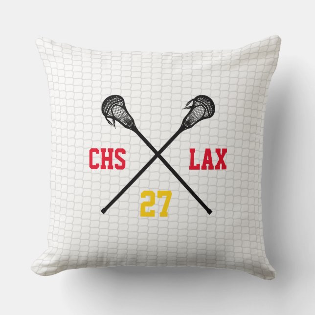 Lacrosse SCHOOL INITIALS Colours PLAYER NUMBER Net Cushion (Front)