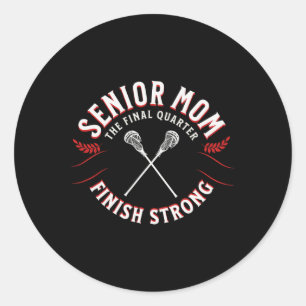 Lacrosse Senior Mum Classic Round Sticker