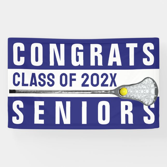 Lacrosse Senior Night Blue Banner (Horizontal)