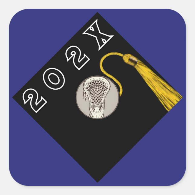 Lacrosse Senior Night Grad Square Sticker (Front)