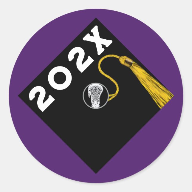 Lacrosse Senior Night Graduation Classic Round Sticker (Front)