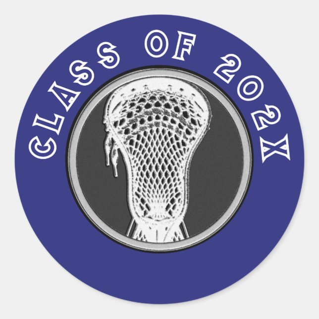 Lacrosse Seniors Blue Classic Round Sticker (Front)