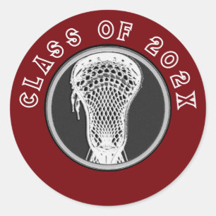 Lacrosse Seniors Maroon Classic Round Sticker