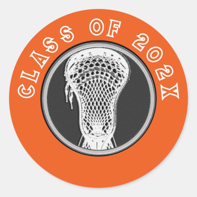 Lacrosse Seniors Orange Classic Round Sticker (Front)