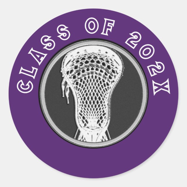 Lacrosse Seniors Purple Classic Round Sticker (Front)