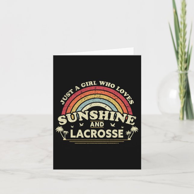 Lacrosse Shirt. A Girl Who Loves Sunshine And Lacr Card (Front)