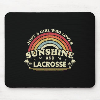 Lacrosse Shirt. A Girl Who Loves Sunshine And Lacr Mouse Pad