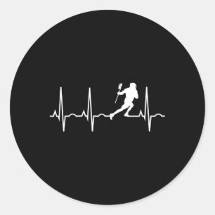 Lacrosse Shirt For Men Women Teens - Player Heartb Classic Round Sticker