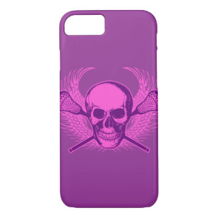 Lacrosse Skull iPhone 7 case - Purple and Pink