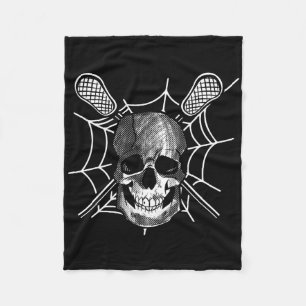 Lacrosse Skull Lazy Halloween Costume Skeleton Cro Fleece Blanket