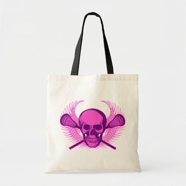 Lacrosse Skull - Purple Tote Bag (Front)