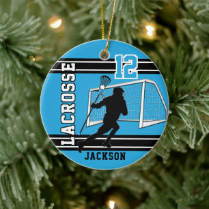 Lacrosse 🥍 Sport - Baby Blue Ceramic Ornament