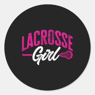 Lacrosse Sport Lacrosse Girl Lax Player  Classic Round Sticker