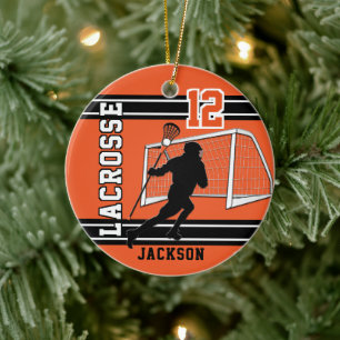 Lacrosse 🥍 Sport - Orange Ceramic Ornament