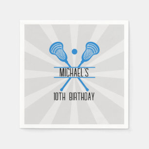 Lacrosse Sports Birthday Napkin