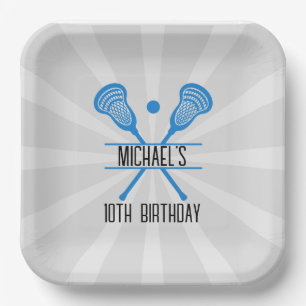 Lacrosse Sports Birthday Paper Plate