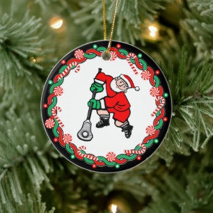Lacrosse Sports Ceramic Ornament