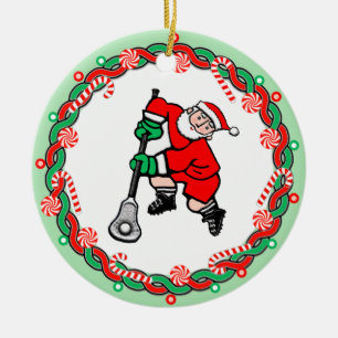 Lacrosse Sports Ceramic Ornament