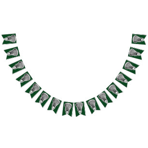 Lacrosse Sports Green Bunting Flags