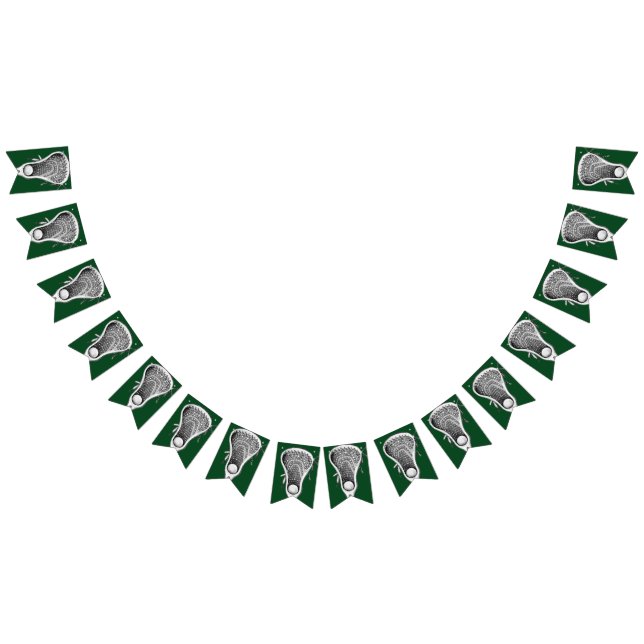Lacrosse Sports Green Bunting Flags (All)